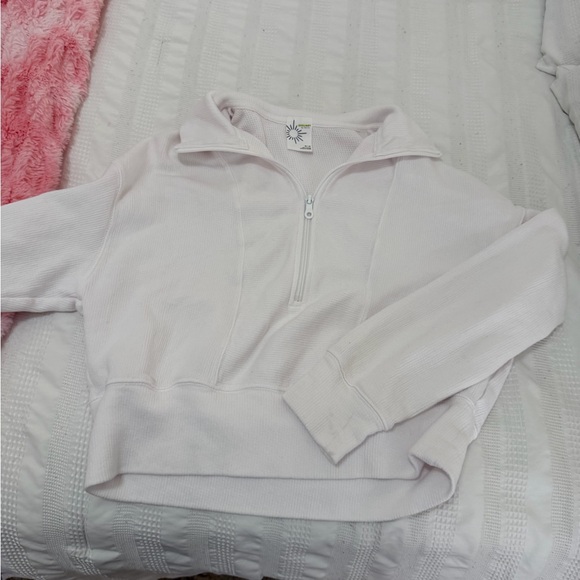 aerie Tops - Aerie Cream Half-Zip Sweatshirt